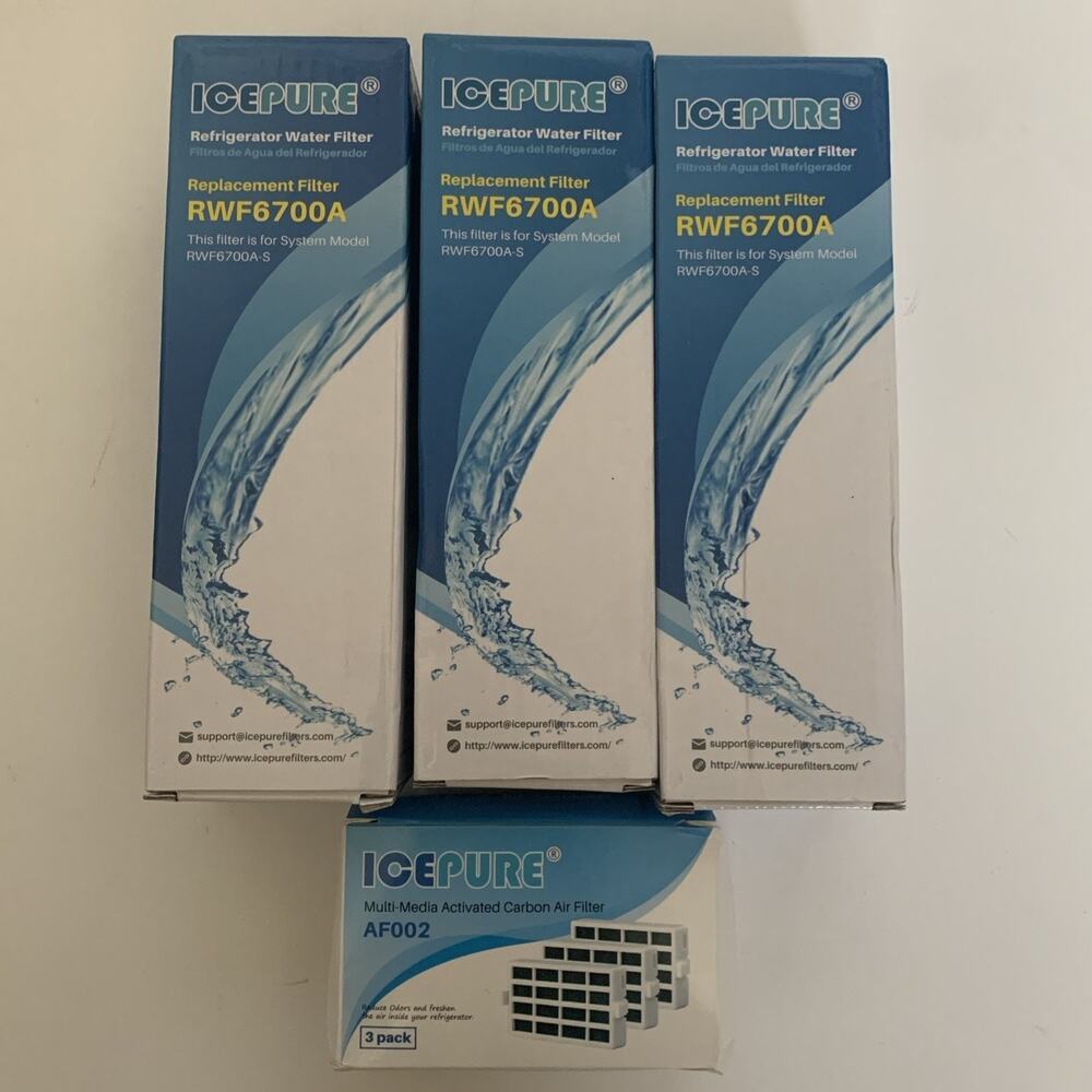 IcePure Refrigerator Water Filter RWF6700A (Lot Of 3) & AF002 Air Filter